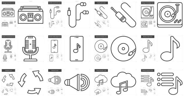 Music line icon set. — Stock Vector