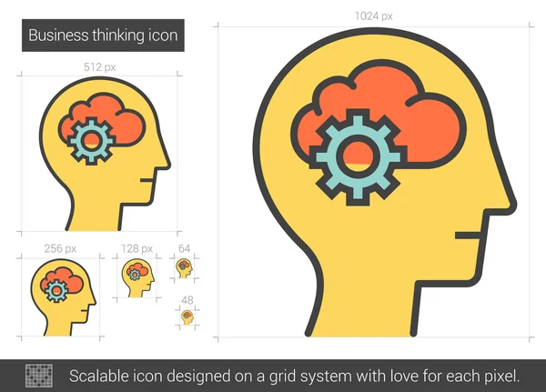 Icono de línea de pensamiento empresarial . — Vector de stock