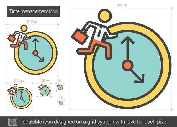 Ícone de linha de gerenciamento de tempo . — Vetor de Stock
