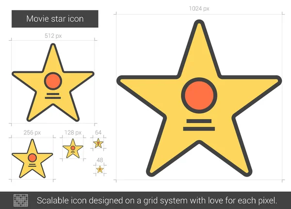 Película estrella línea icono. — Vector de stock