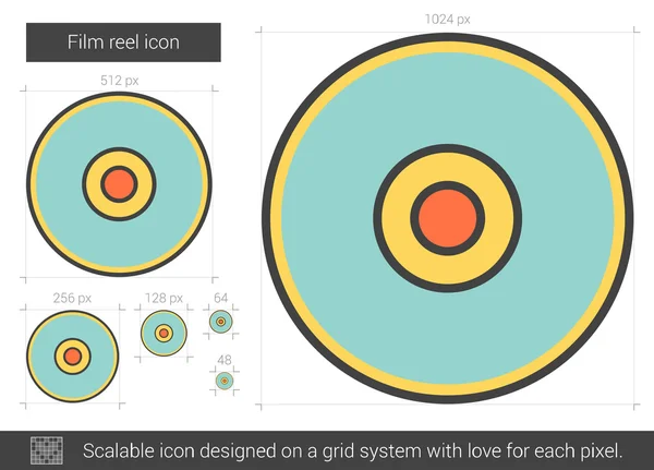 Película carrete línea icono . — Archivo Imágenes Vectoriales