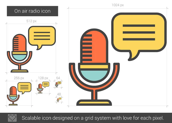 En el icono de la línea de radio aérea . — Archivo Imágenes Vectoriales