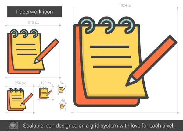 Icono de línea de papeleo . — Vector de stock