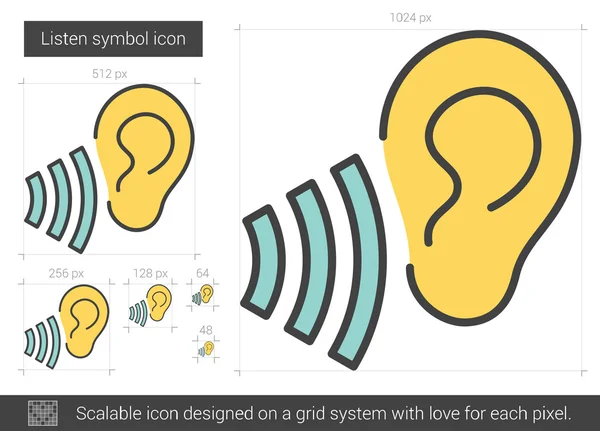 Listen symbol line icon. — Stock Vector