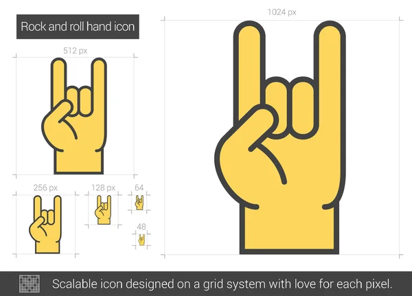 Rock and roll hand line icon. — Stock Vector
