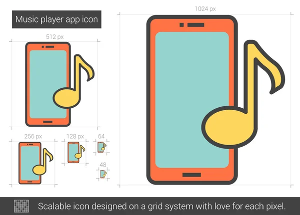 Lecteur de musique app ligne icône . — Image vectorielle