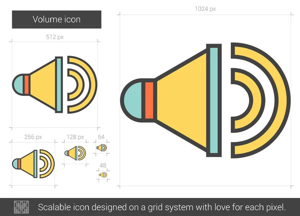 Volume lijn pictogram. — Stockvector