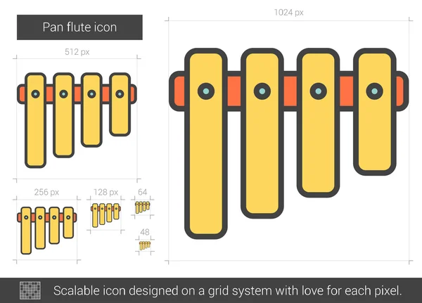 Pan flute ikon. — Stock vektor