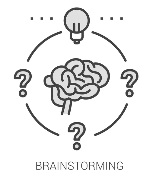 Brainstorming-Line-Infografik. — Stockvektor