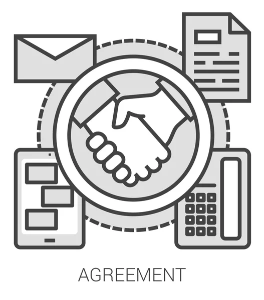 Agreement line infographic. — Stock Vector