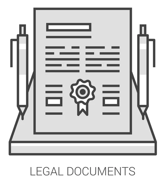 Documentos legales línea infografía . — Vector de stock