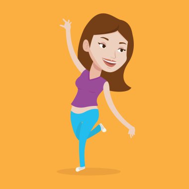 Neşeli Kafkas kadın dansçı.