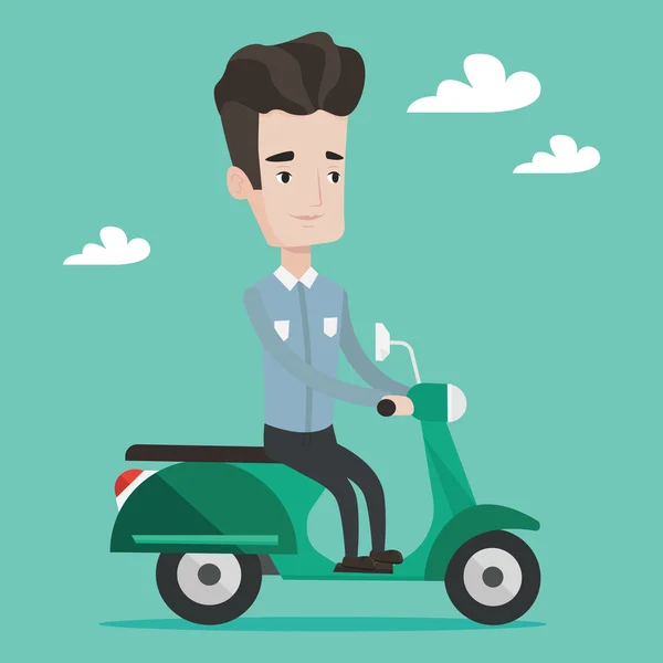 Homme équitation scooter illustration vectorielle. — Image vectorielle