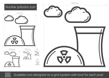 Nükleer kirliliği satırı simgesi.