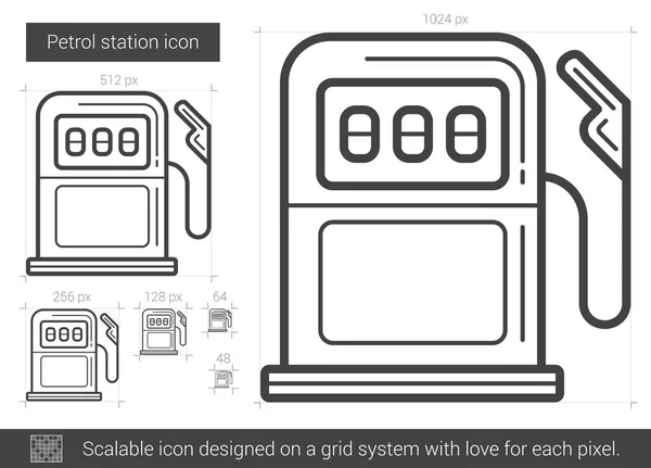 주유소 라인 아이콘. — 스톡 벡터