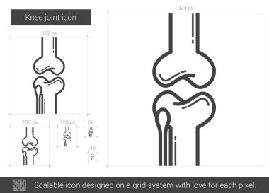 Knee joint line icon. clipart
