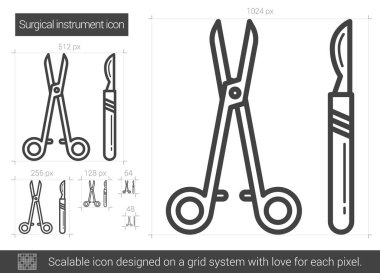 Surgical instruments line icon. clipart