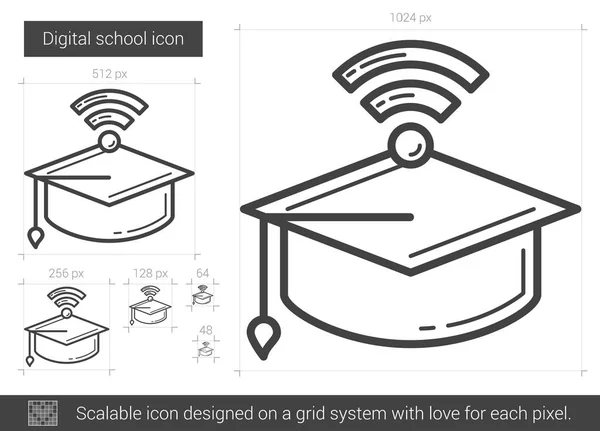Ikone der digitalen Schule. — Stockvektor