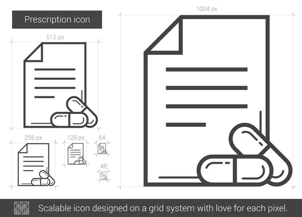 Icono de línea de prescripción . — Archivo Imágenes Vectoriales