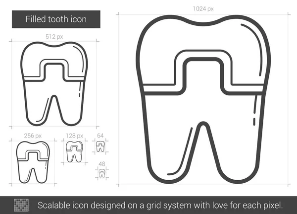 Icône de ligne de dent remplie . — Image vectorielle