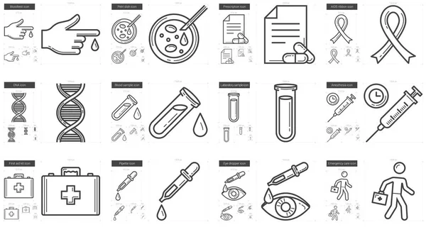 Set di icone della linea di medicina . — Vettoriale Stock