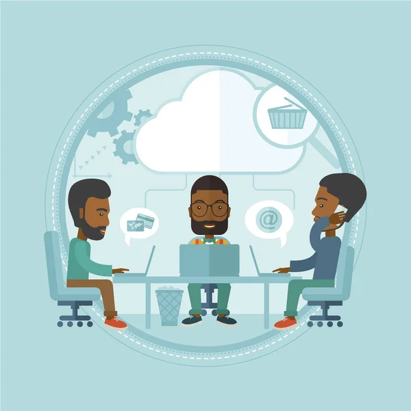 Business team brainstorming vector illustration. — Stock Vector