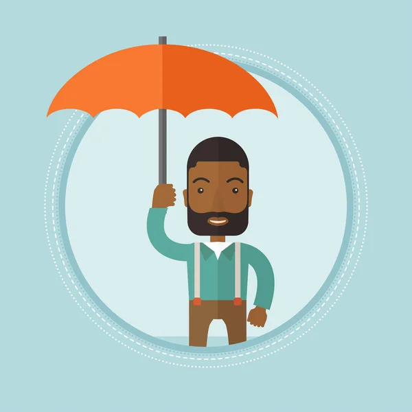 Şemsiye ile işadamı sigorta acentesi. — Stok Vektör