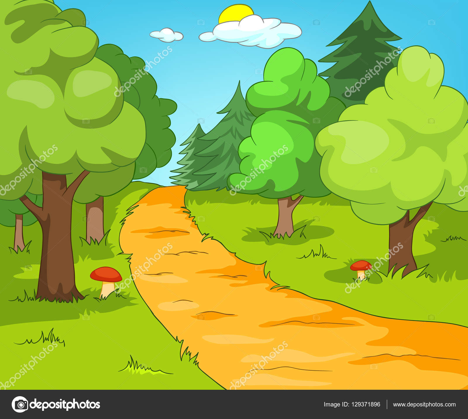 Cartoon background of forest landscape. Stock Photo by ©VisualGeneration 129371896 Cartoon background of forest landscape. Stock Photo by ©VisualGeneration 129371896