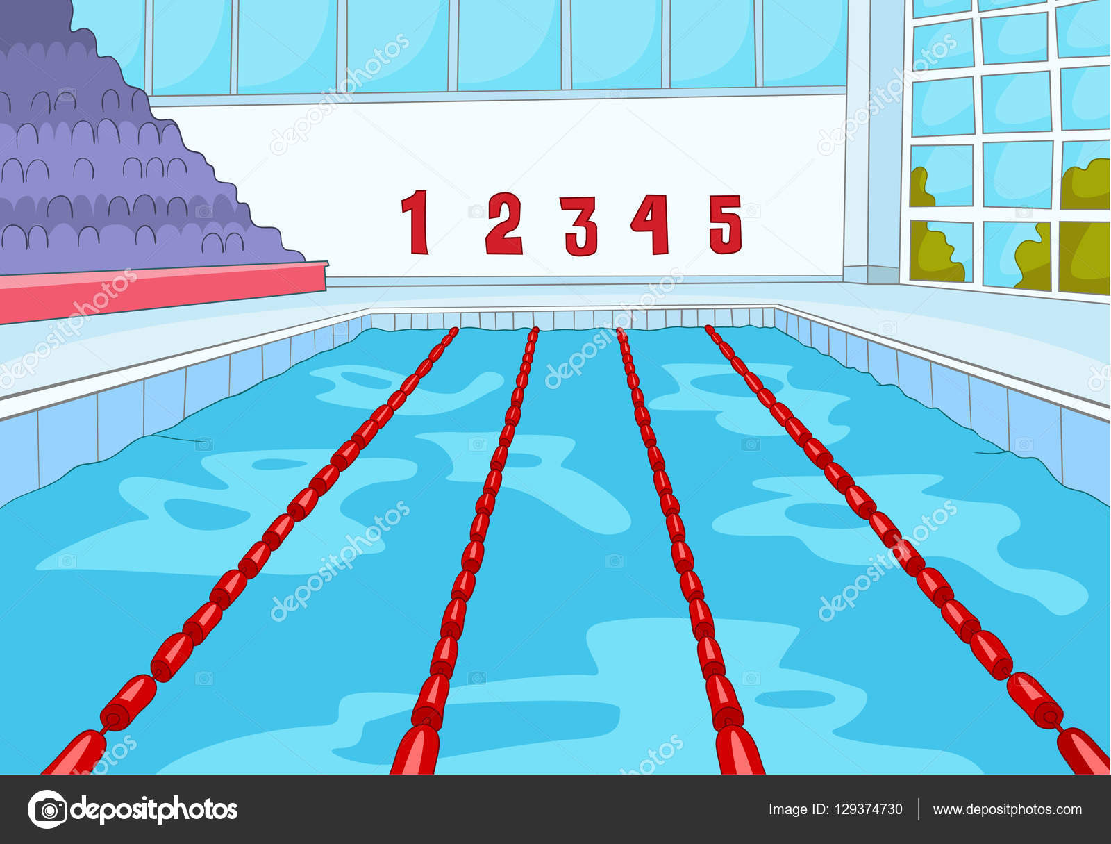 Cartoon background of swimming pool. Stock Photo by ©VisualGeneration  129374730