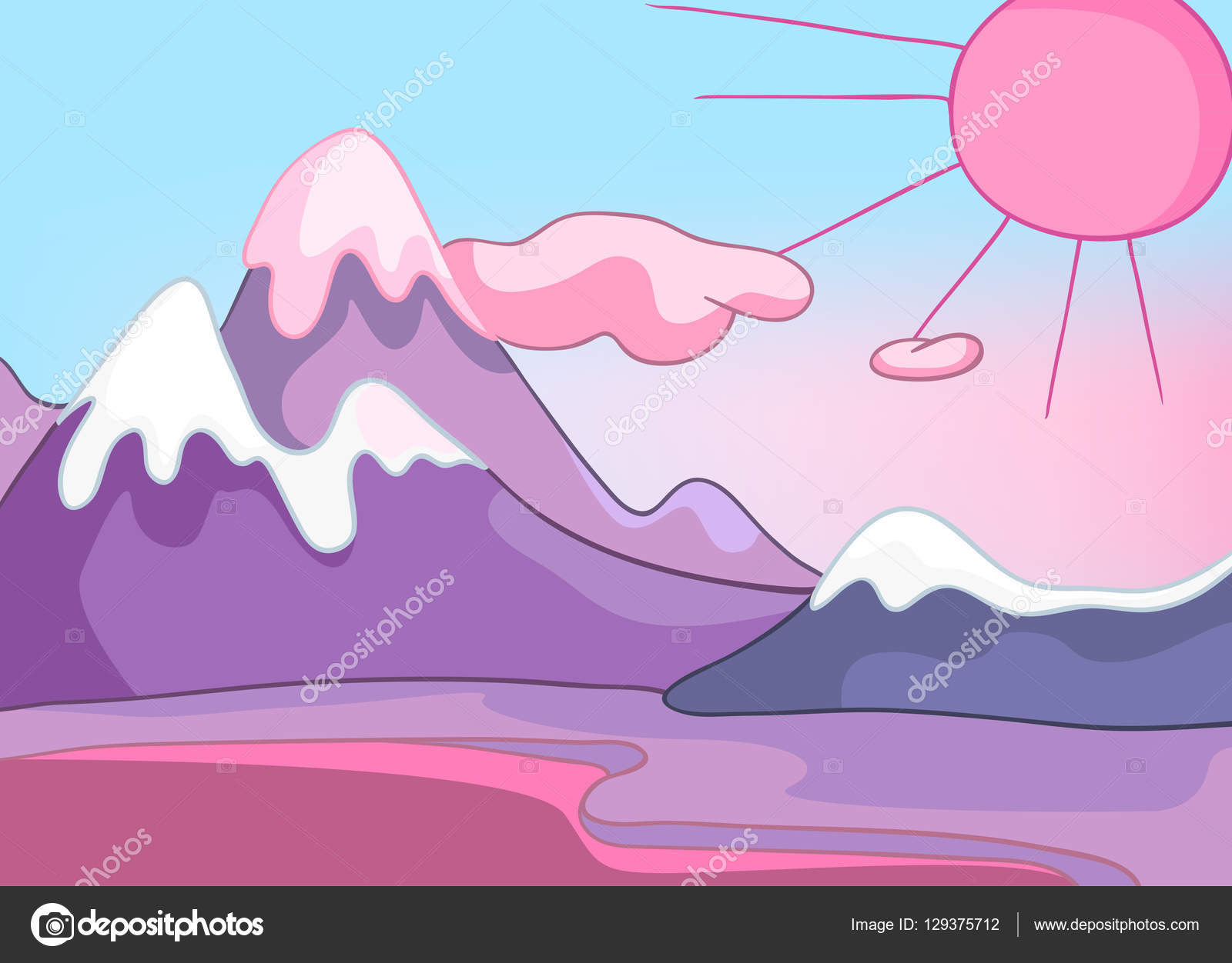 Cartoon background of snowy mountains. Stock Photo by ©VisualGeneration 129375712 Cartoon background of snowy mountains. Stock Photo by ©VisualGeneration 129375712