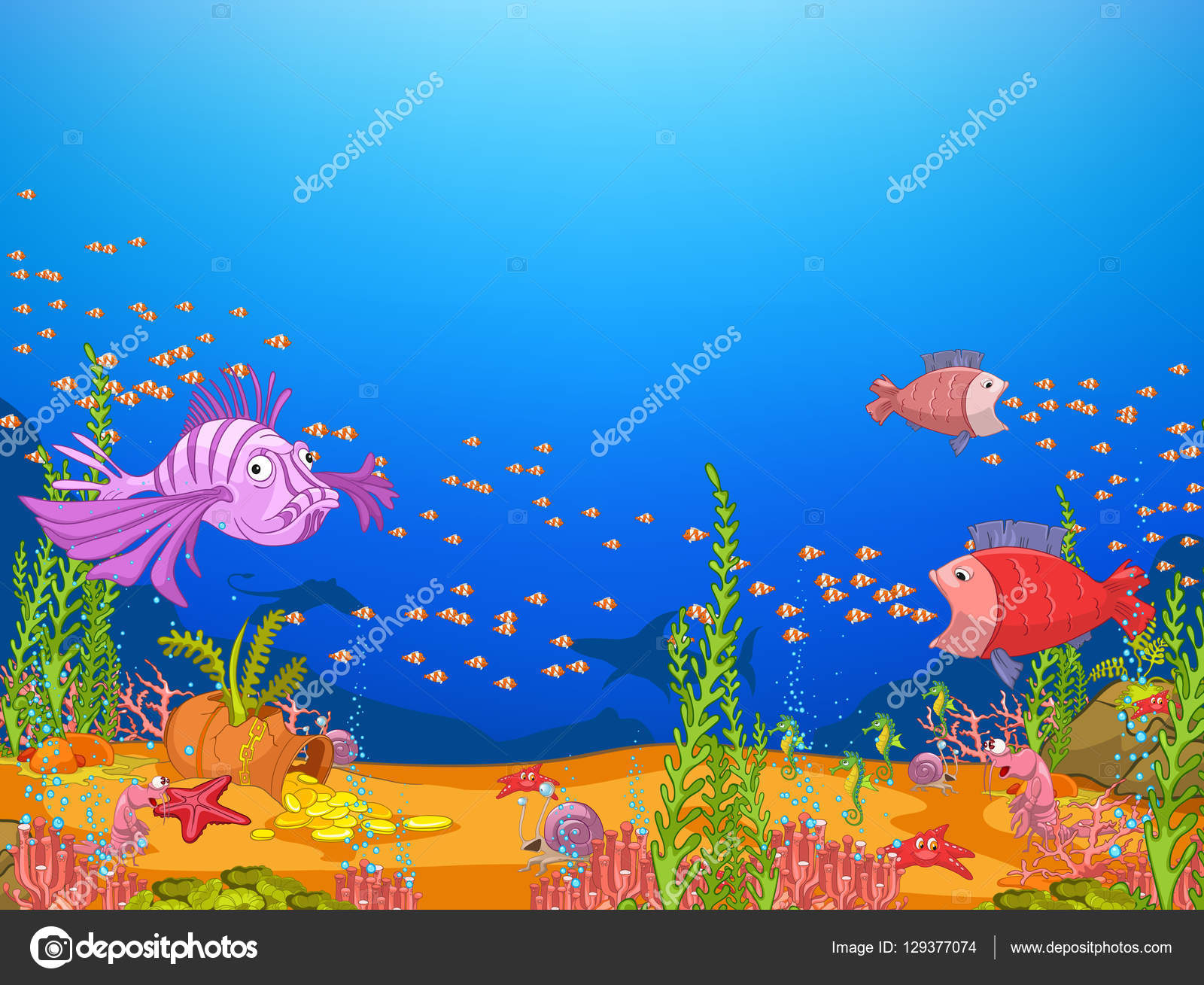 Cartoon background of underwater life. Stock Photo by ©VisualGeneration 129377074 Cartoon background of underwater life. Stock Photo by ©VisualGeneration 129377074