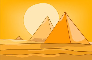 Cartoon background of desert landscape. clipart
