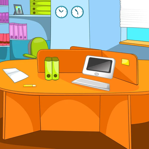 Cartoon background of workplace at office. — Stock Photo, Image
