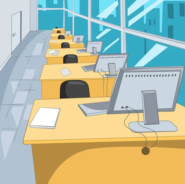 Cartoon-Hintergrund des Arbeitsplatzes im Büro. — Stockfoto