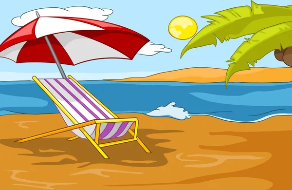 Cartoon background of tropical beach and sea. — Stock Photo, Image