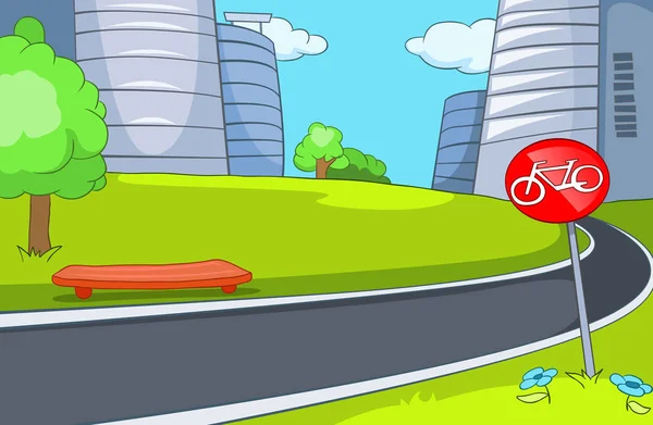 Cartoon background of bicycle lane. — Stock Photo, Image
