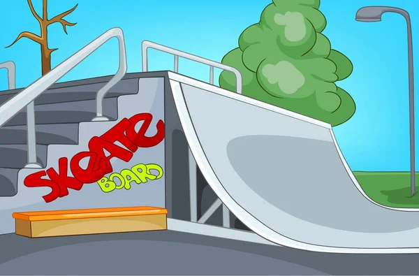 Cartoon background of skatepark. — Stock Photo, Image