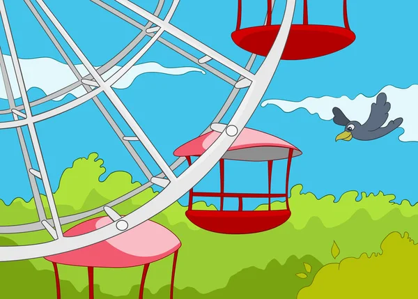 Cartoon background of amusement park. — Stock Photo, Image