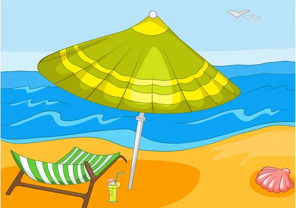 Karikatur Hintergrund von tropischen Strand und Meer. — Stockfoto