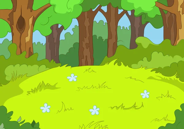 Cartoon background of forest landscape. — Stock Photo, Image