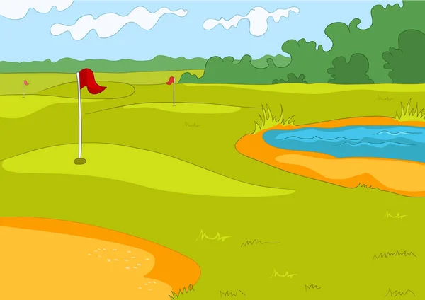 Cartoon background of golf course.