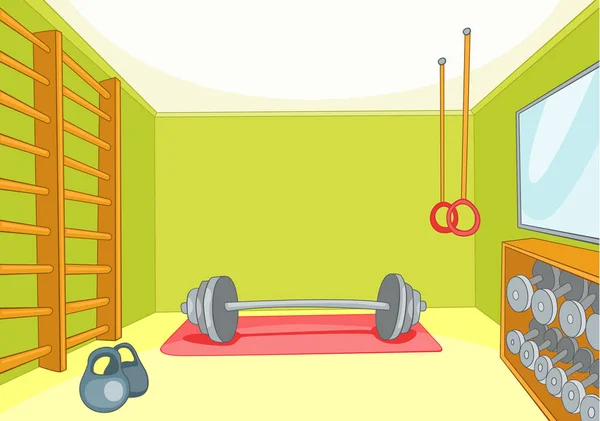 Fondo de dibujos animados de la sala de gimnasio . — Foto de Stock