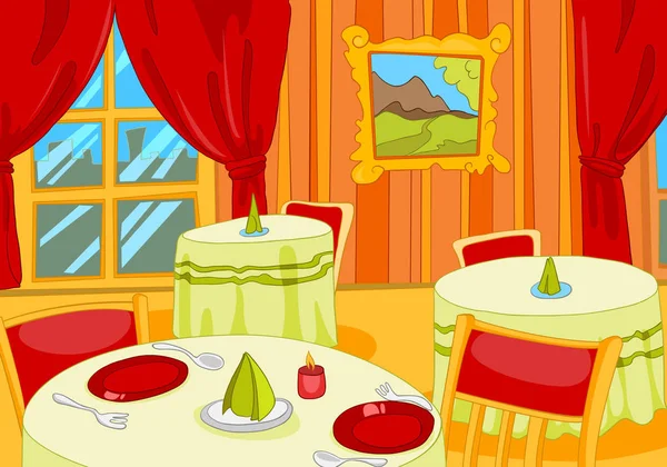 Cartoon background of restaurant hall interior. — Stock Photo, Image