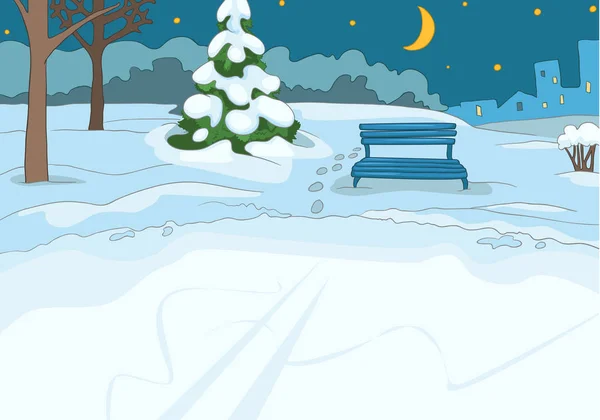 Cartoon background of outdoor skating rink. — Stock Photo, Image