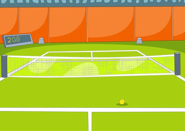 Cartoon-Hintergrund des Tennisplatzes. — Stockfoto