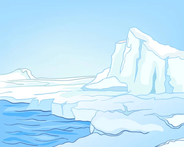 Tło kreskówka lodowiec krajobrazu. — Zdjęcie stockowe