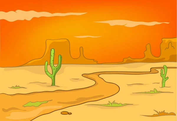 Fondo de dibujos animados del paisaje del desierto . — Foto de Stock