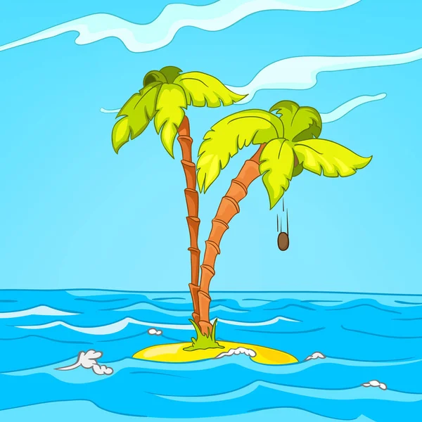 Fondo de dibujos animados de la isla tropical y el mar . —  Fotos de Stock