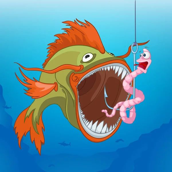 Cartoon achtergrond van onderwater leven. — Stockfoto