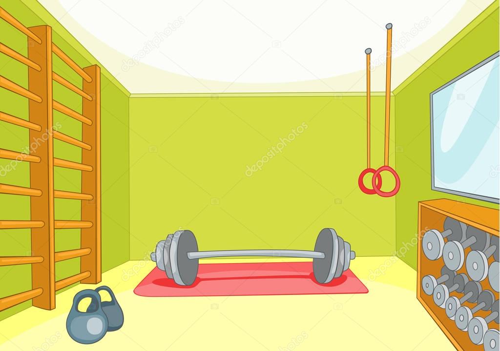 Cartoon background of gym room. Stock Photo by ©VisualGeneration 129373400